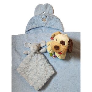 Blankets & Beyond lovey blanket TaGgies rattle baby boy lot